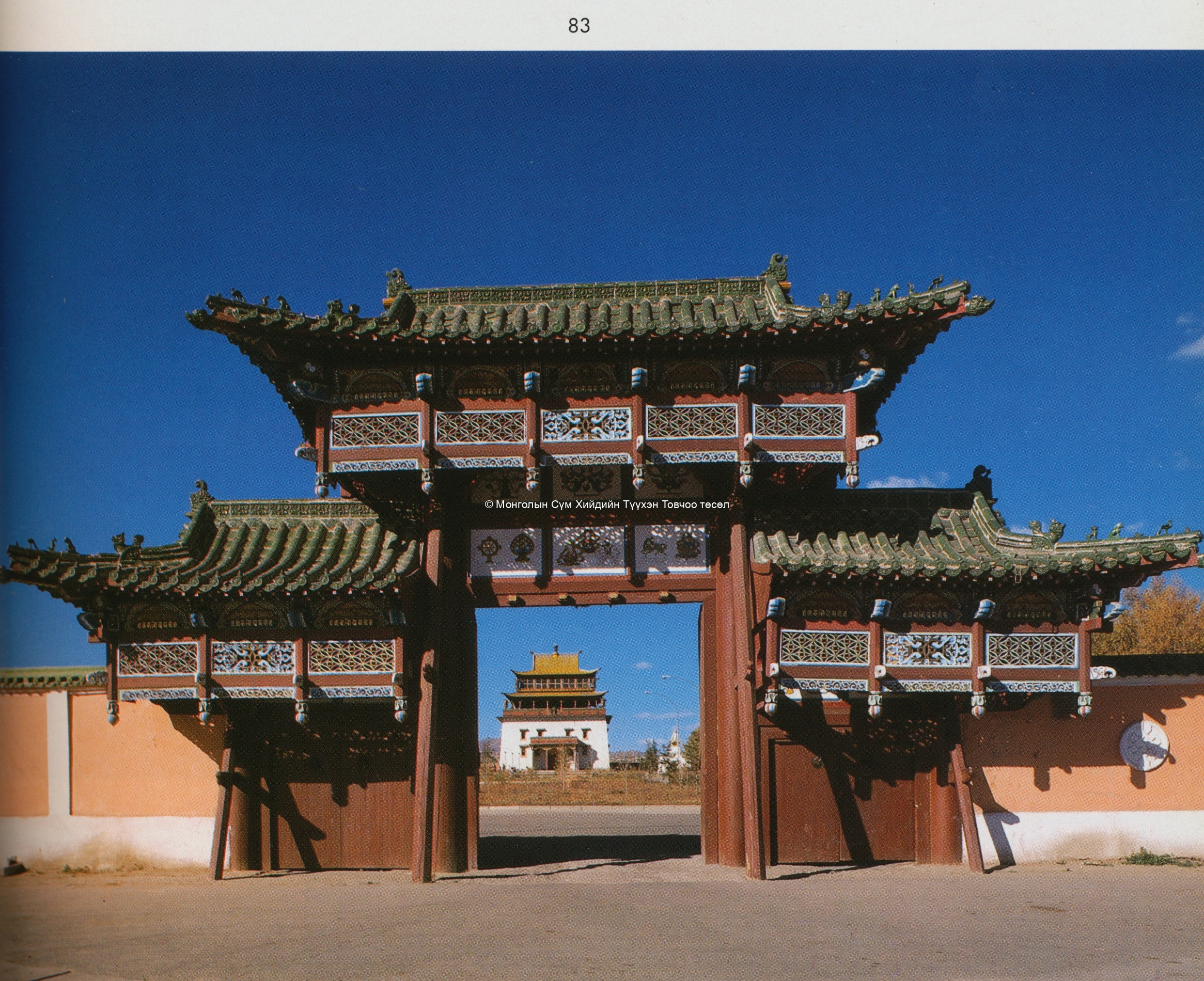 Main gate of Gandan monastery. Tsültem, N., Mongolian Architecture. Ulaanbaatar 1988, 83